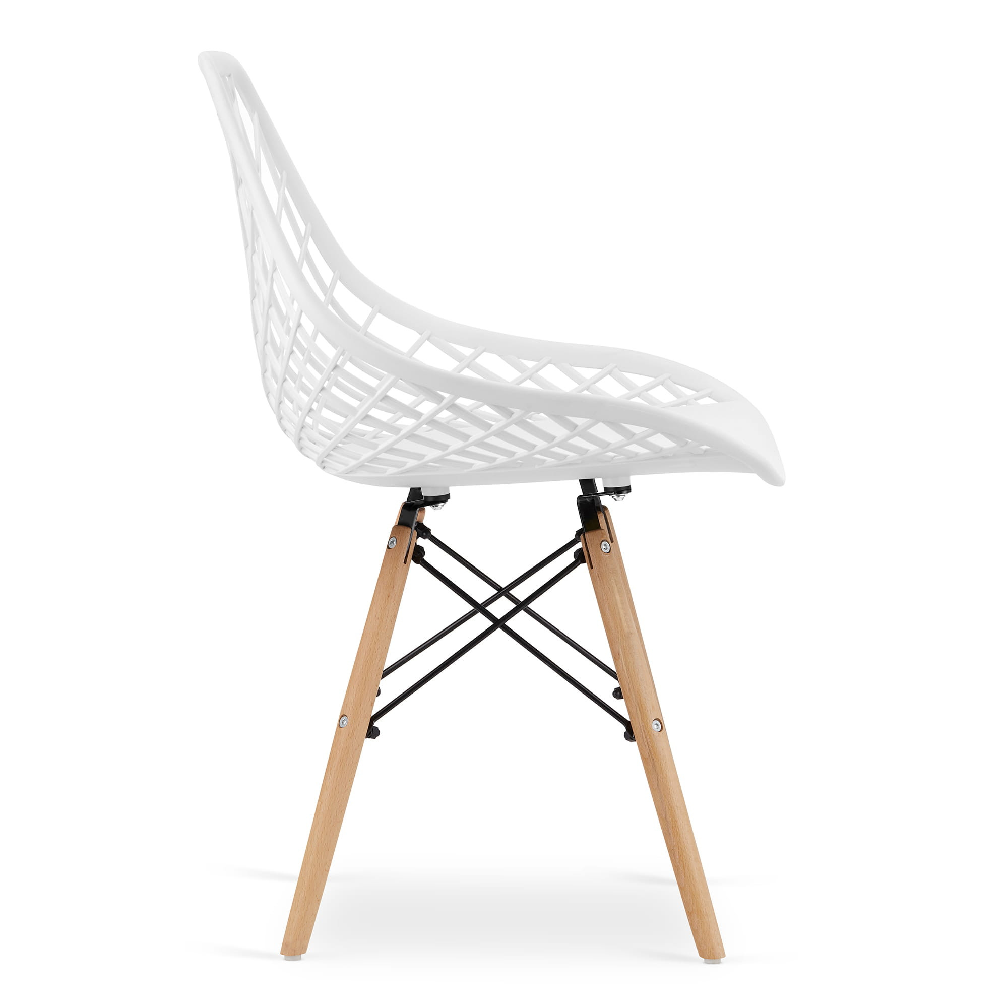 Jedálenská stolička SAKAI biela (hnedé nohy) 