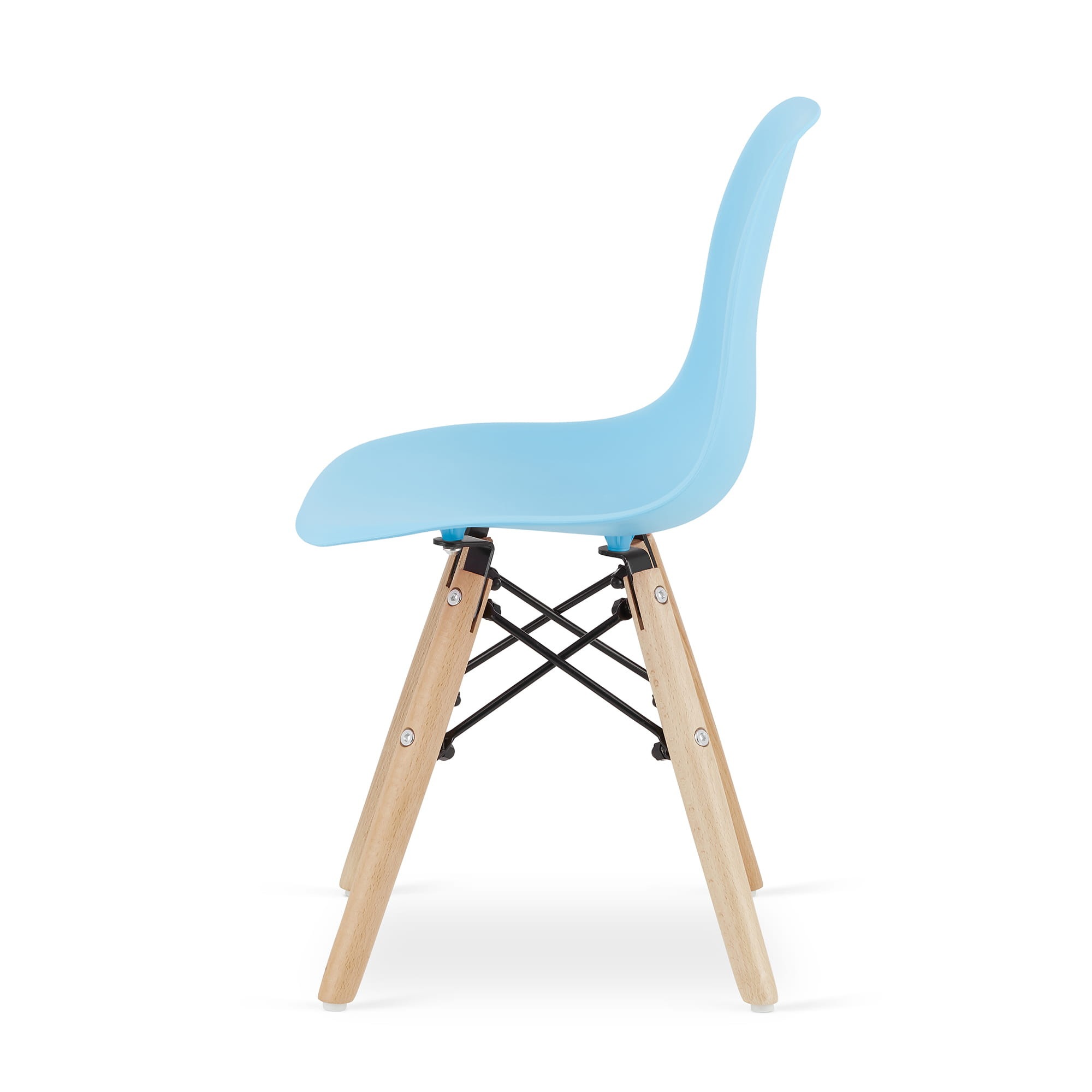 Jedálenská stolička ZUBI - modrá (hnedé nohy)