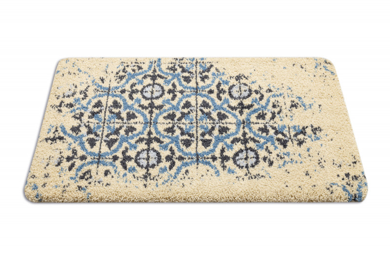 Koupelnový kobereček CERAMIC Lisabonská dlažba, protiskluzový, měkký - šedý