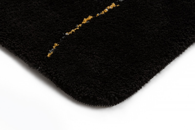 Koupelnový kobereček MARBLE mramor, protiskluzový, měkký - černý