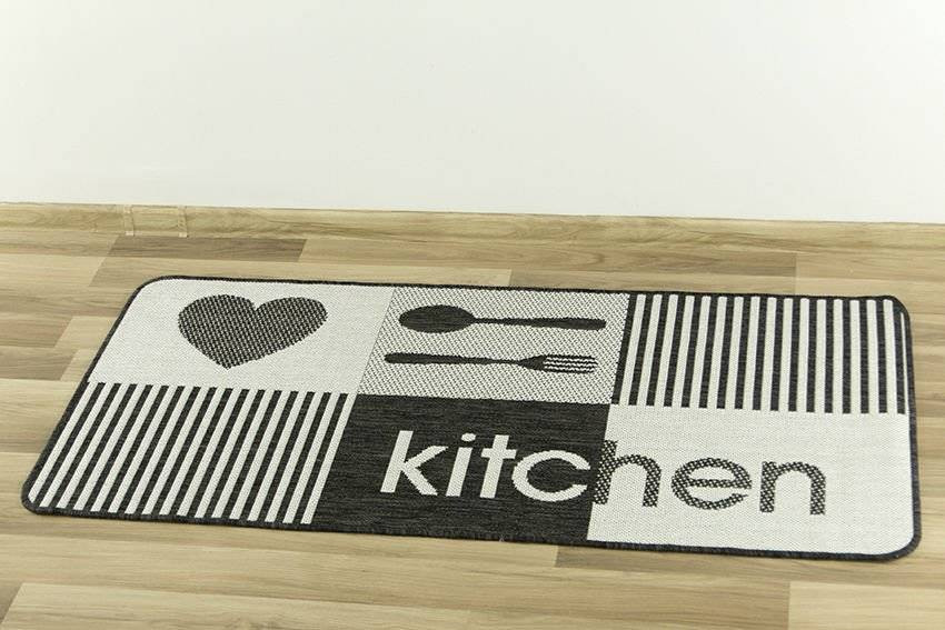 Protiskluzový kuchyňský koberec/ běhoun Flex 19053/08 šedý