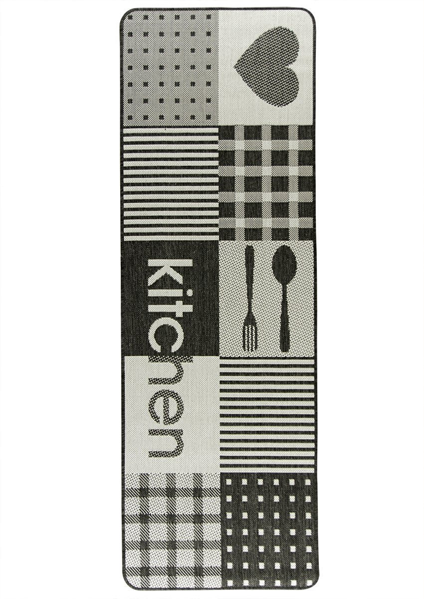Protišmykový kuchynský koberec Flex 19053/08 sivý
