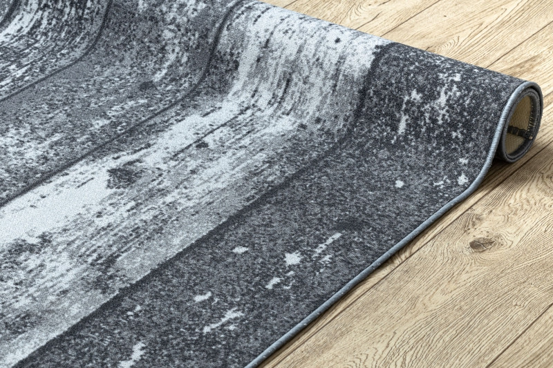 Protiskluzový metrážní koberec WOOD dřevo, prkna - šedý