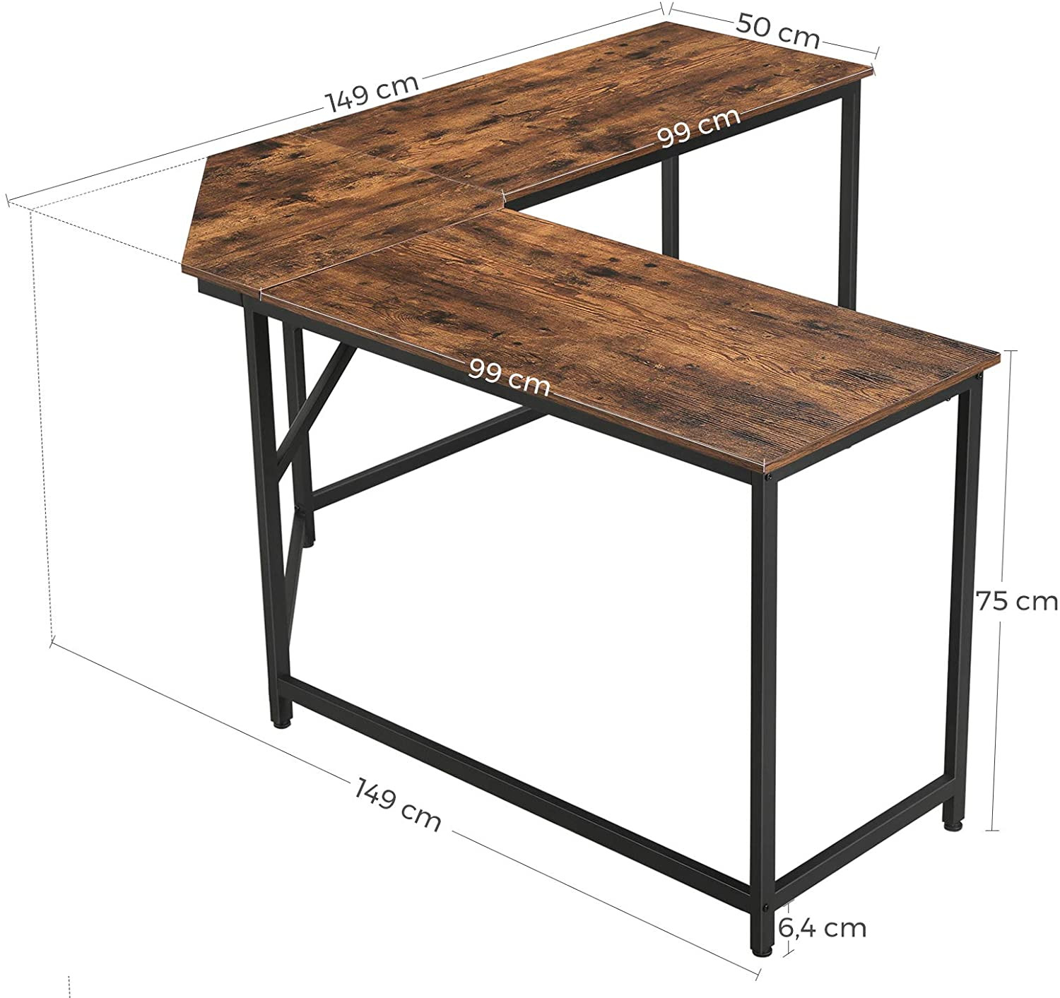 Rohový kancelársky stôl LWD73X