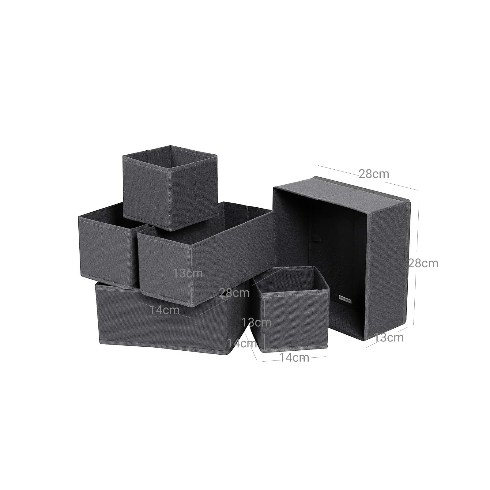 Set stohovateľných boxov RDZ06G (6 ks)