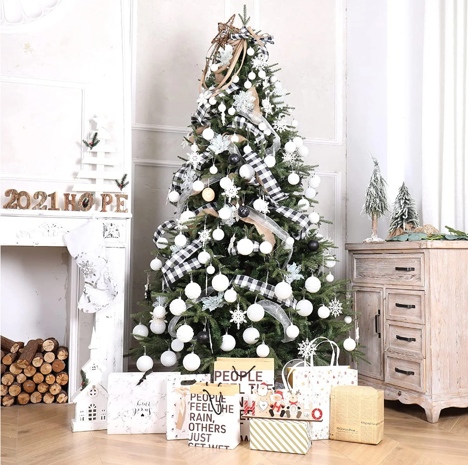 Vánoční kuličky - bílé 300895B (100ks)