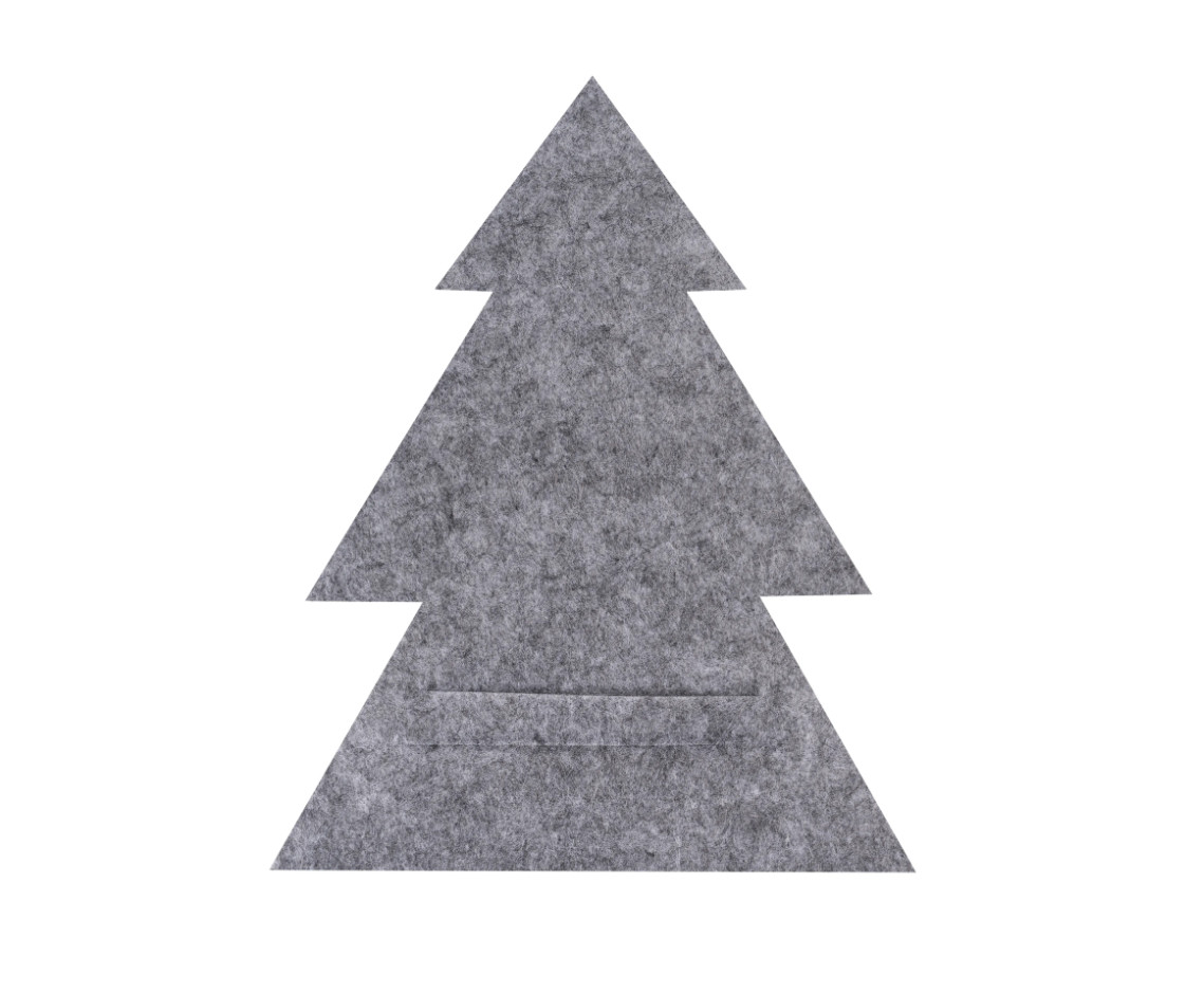 Vianočný obal na príbory - stromček sivý