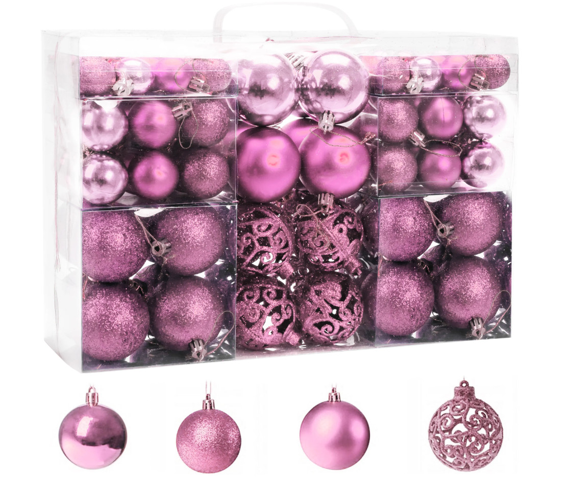 Vánoční kuličky - růžové KL-21X03 (100ks)