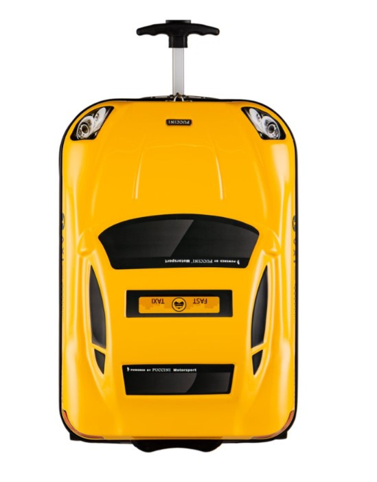 Detský kabínový kufor DAKAR žlté auto
