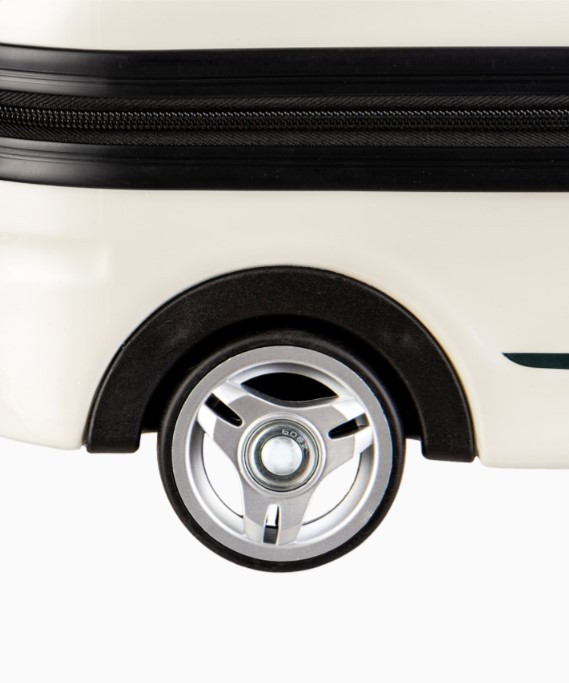 Detský kabínový kufor DAKAR biele auto
