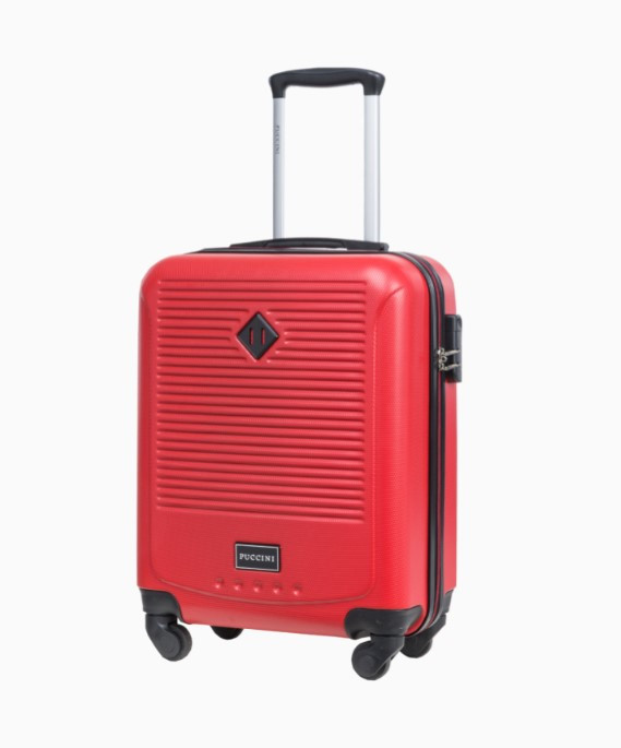 Červený kabinový kufr s kombinačním zámkem