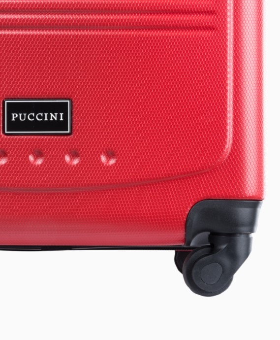 Červený kabinový kufr s kombinačním zámkem