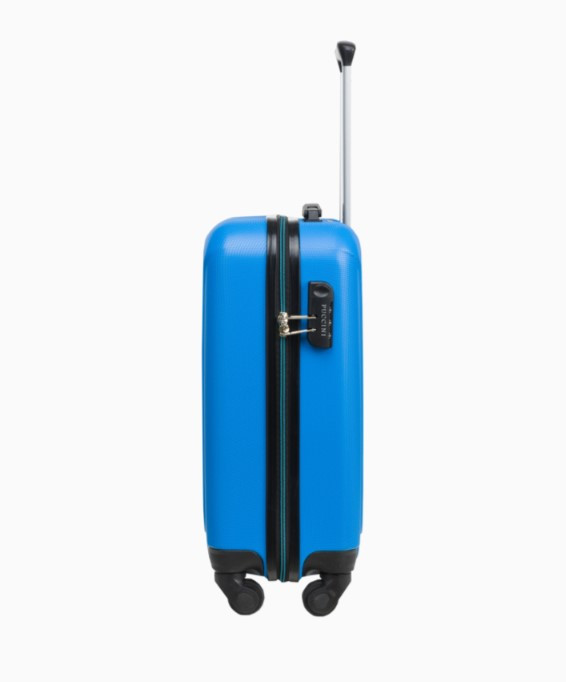 Modrý kabínový kufor s kombinačným zámkom