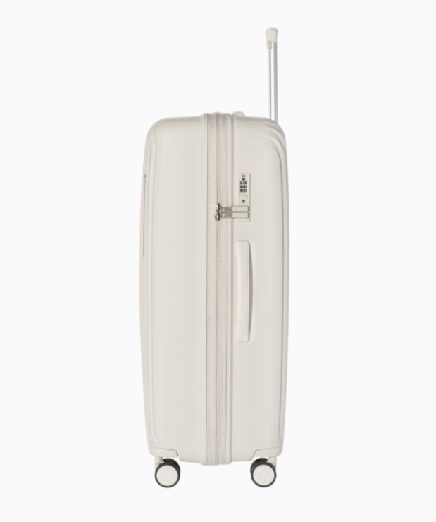 Veľký biely kufor Marbella s drážkami