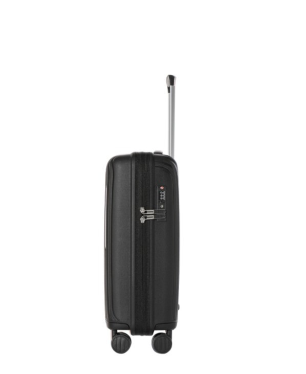 Černý kabinový kufr Marbella s drážkami