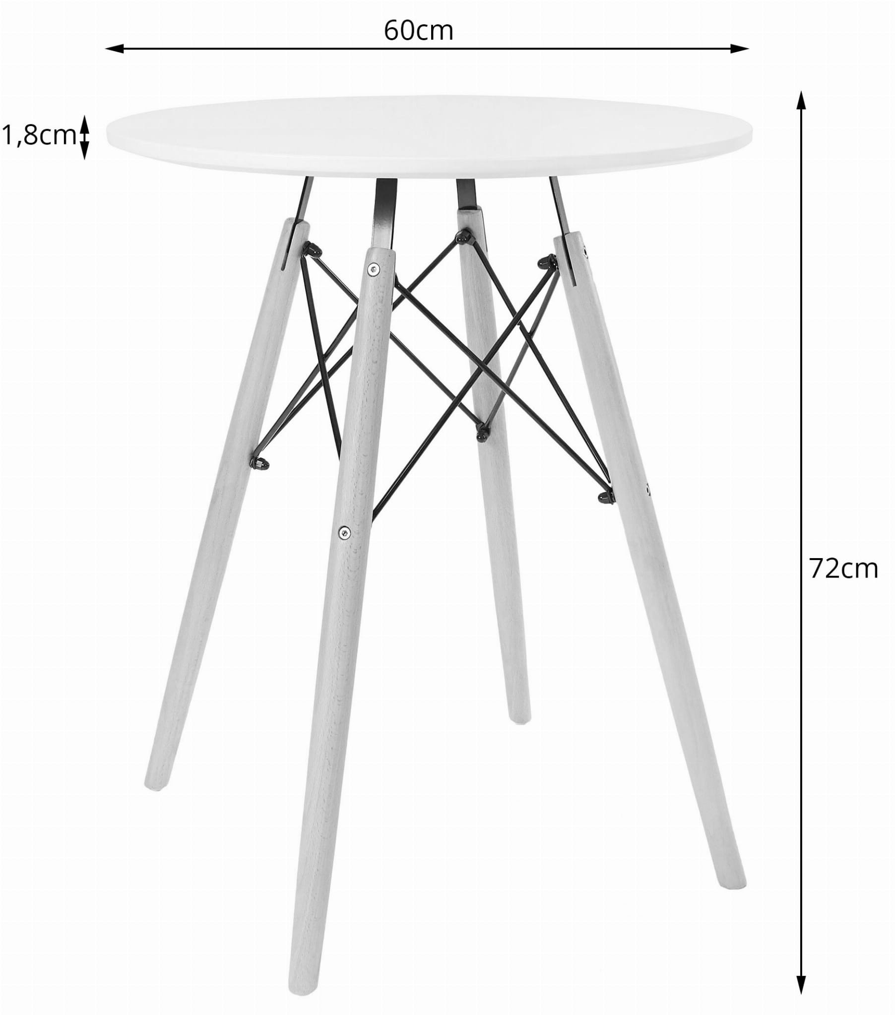Kulatý stůl TODI 60 cm bílý