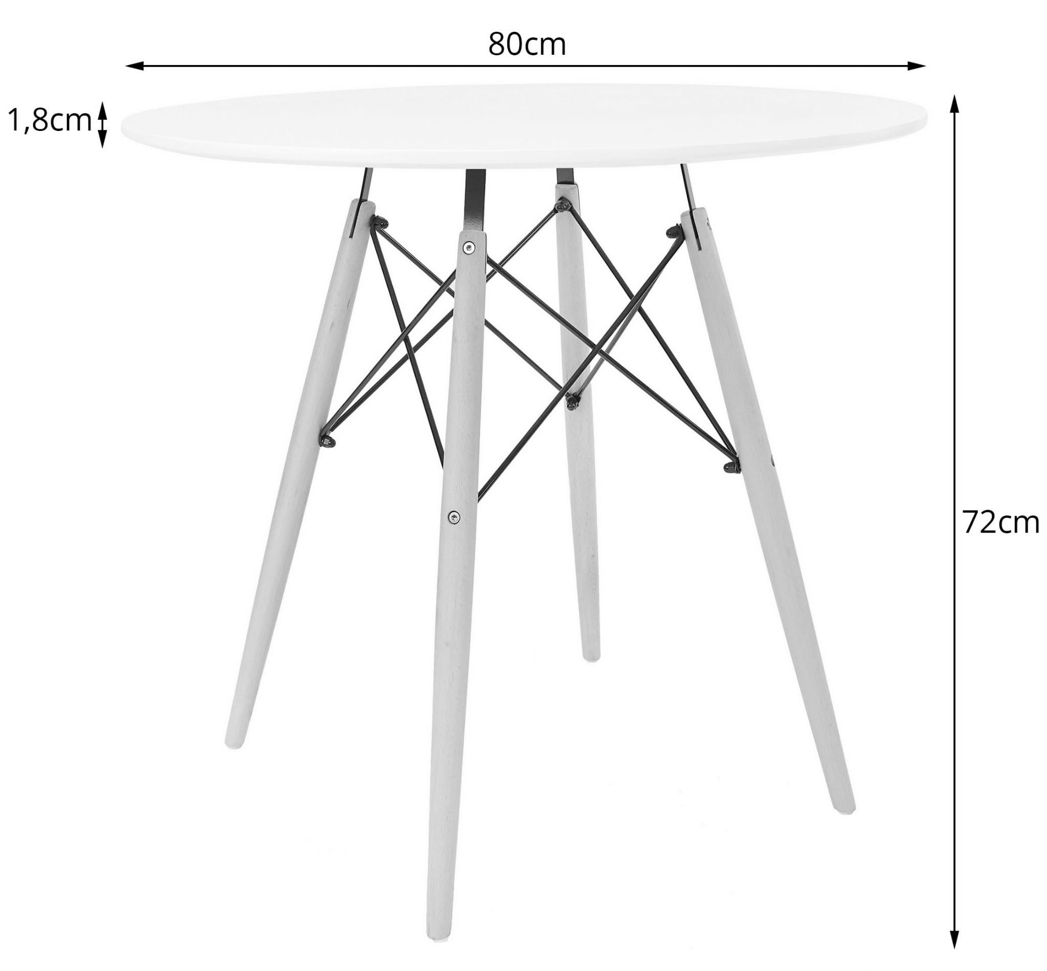 Kulatý stůl TODI 80 cm černý