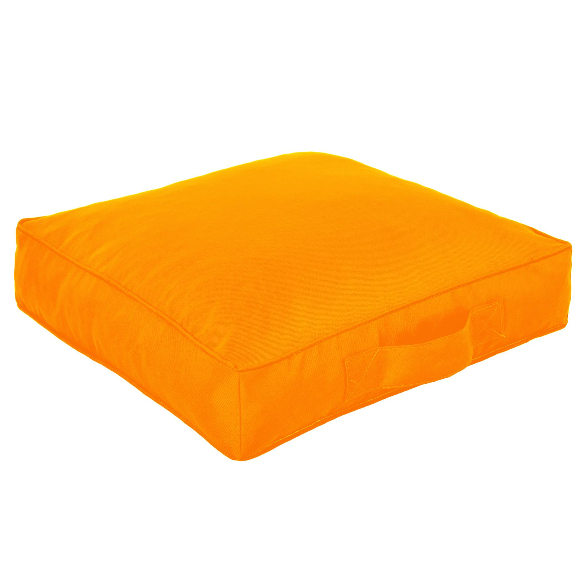 Štvorcový sedák oranžový nylon