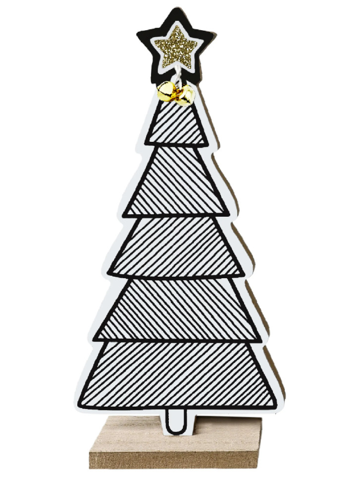 Vianočná dekorácia stromček KL-21X14 biely