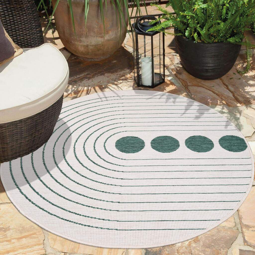 Obojstranný koberec DuoRug 5739 zelený kruh 