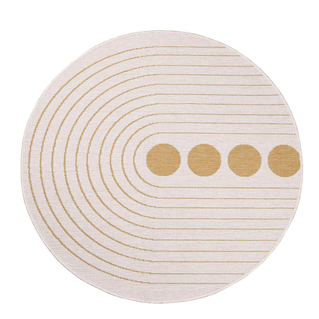 Obojstranný koberec DuoRug 5739 okrovo žltý kruh 