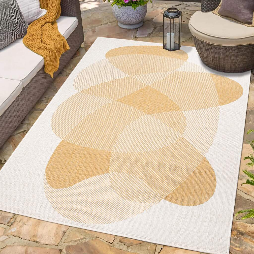 Obojstranný koberec DuoRug 5835 okrovo žltý 