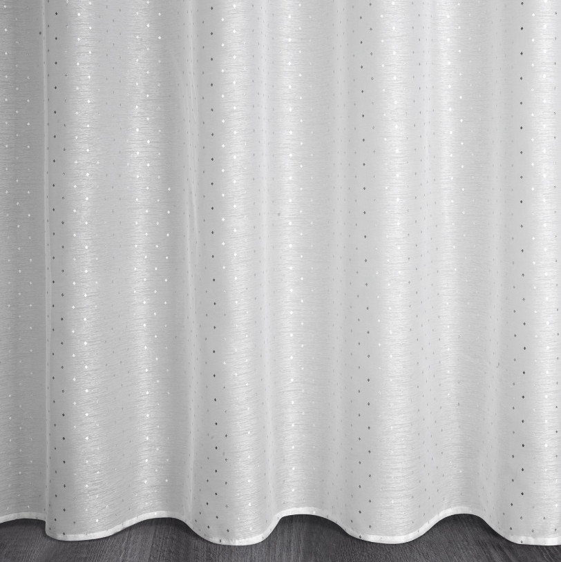 Záclona SIBEL bielo-strieborná - na páske