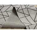 Běhoun SIZAL FLOORLUX 20605 trojúhelníky geometrický - stříbrný, černý
