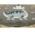 Detský koberec EMILY KIDS 5860B Dinosaurus, tyrkysový / hnedý