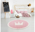 Detský koberec Happy Rugs CROWN ružový / biely