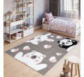 Dětský koberec PINKY DE78A Bear Panda Rabbit šedý