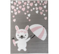 Dětský koberec PINKY Q161A Cute Bunny šedý