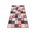 Dětský metrážový koberec STARS, ružový/ sivý