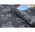 Detský metrážny koberec TOYS sivý