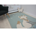 Dětský protiskluzový koberec LOKO Líška zelený