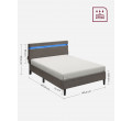 Kovová manželská postel s LED 140 cm RMB802G71