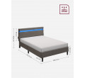 Kovová manželská posteľ s LED 140 cm RMB803G71