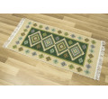 Oboustranný koberec / běhoun Kilim romby zelený