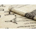 Ručne tkaný vlnený koberec BERBER BJ1147 Boujaad berber Boho, béžový / čierny