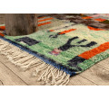 Ručně tkaný vlněný koberec BERBER MR4296 Beni Mrirt berber abstraktní, zelený / oranžový
