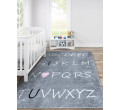 Detský koberec JUNIOR 52106.801 abeceda, sivý 