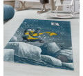 Dětský koberec Funny tučňák, modrý