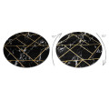Koberec EMERALD exkluzívny 2000 kruh - černý / zlatý
