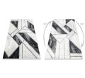 Koberec EMERALD exkluzívny 81953 glamour, styl marmur, geometrický čierny / strieborný