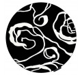 Koberec kruh HAMPTON Ruža kvety čierny