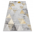 Koberec LIRA E1627 Trojuholníky geometrický, štrukturálny, glamour - sivý / zlatý