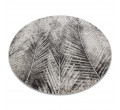 Koberec MATEO 8035/944 palmové listy - strukturální šedý / béžový kruh