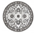 Koberec MATEO 8037/644 ramka, kvety - štrukturálny sivý kruh