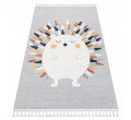 Detský koberec YOYO GD73 sivý / biely - ježko 