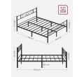 Kovová manželská postel 160 cm RMB065B01